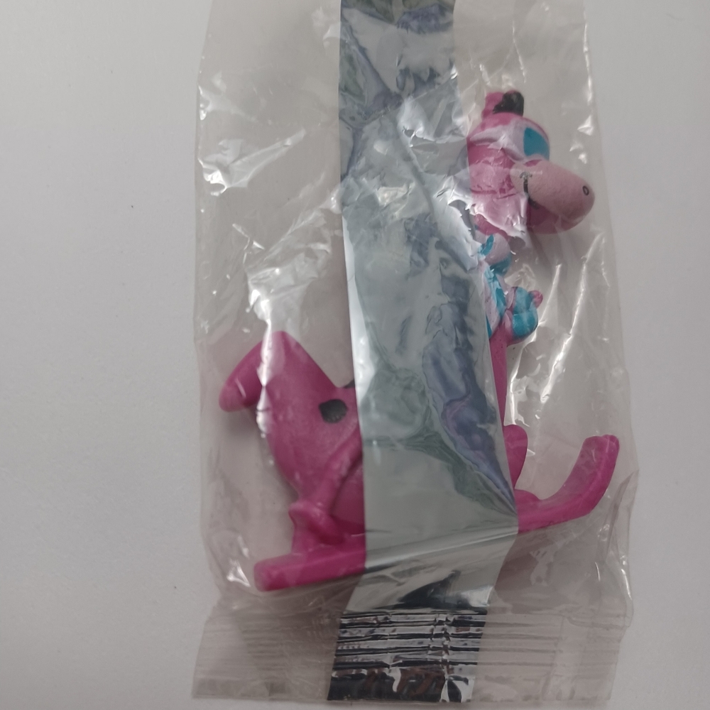 1991 Flintstones Dino Dinosaur Sking Fruity Pebbles Cereal Toy NEW